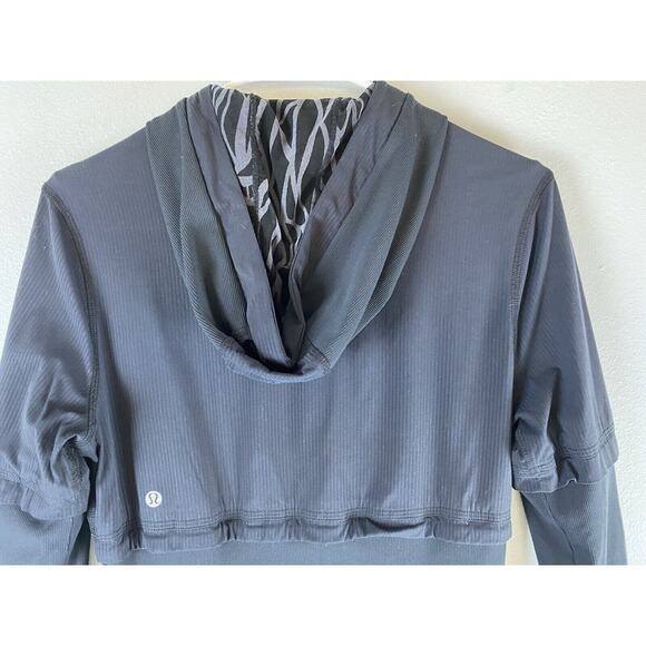 EUC Lululemon Sz 6 Dance Studio Hood Accent Under Bust Drwstg Pcks Reversible - Picture 6 of 10